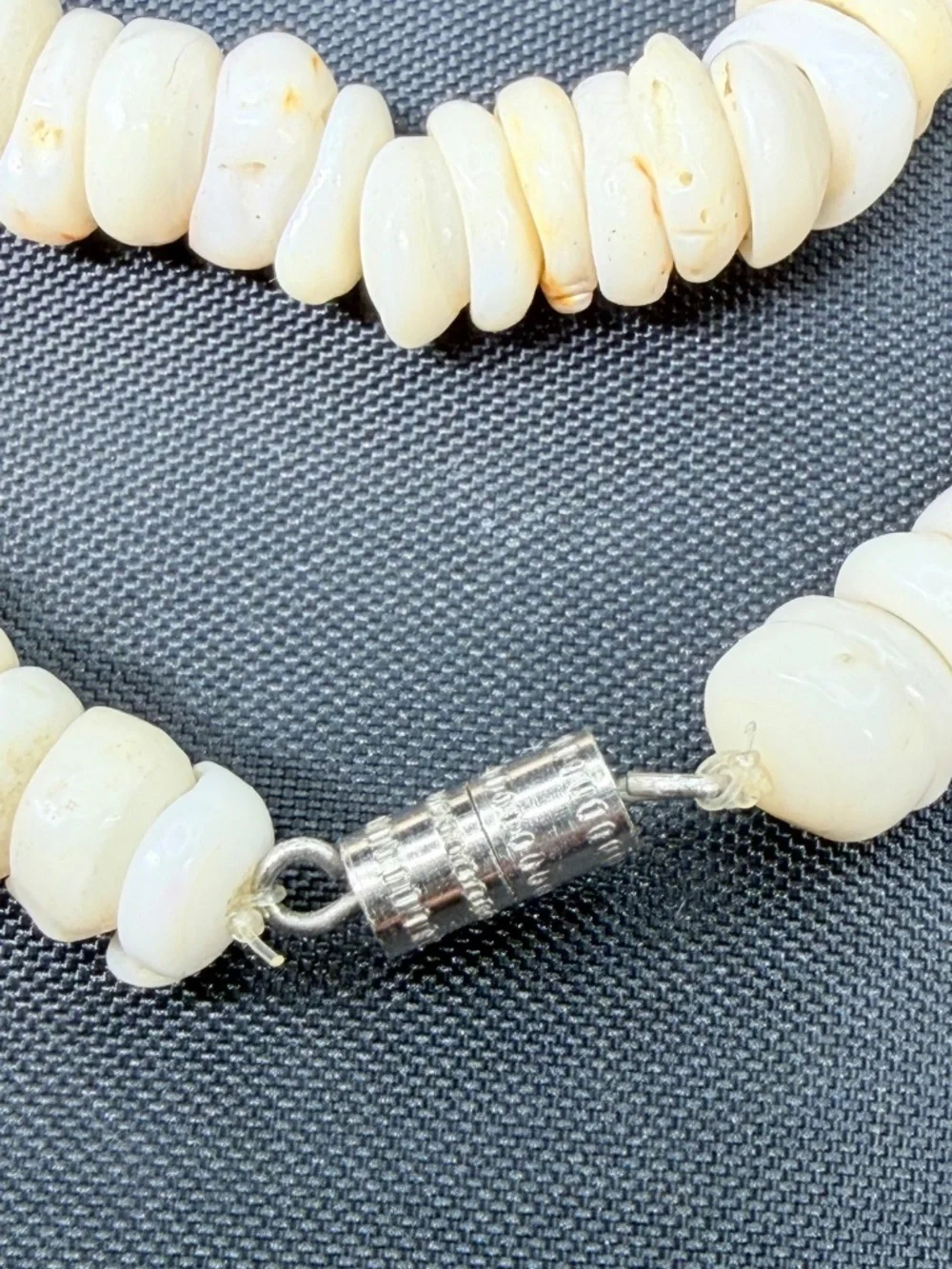 Vintage Puka Shell Necklace Surfer Beach Boho Fashion Barrel Clasp, 16